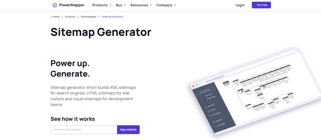 PowerMapper Sitemap Generator